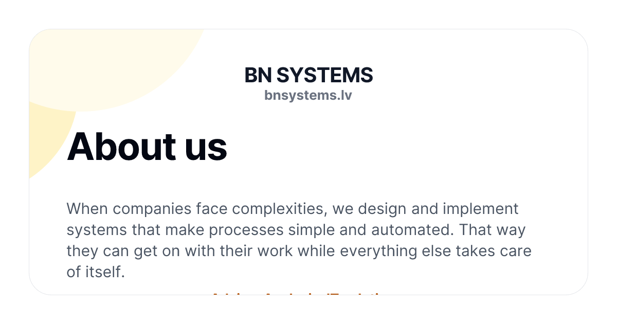 About us | BN SYSTEMS