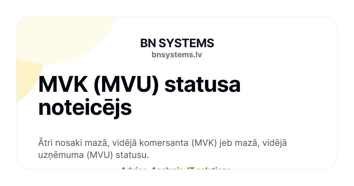 MVK (MVU) statusa noteicējs | BN SYSTEMS